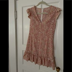 Shein flower dress with ruffle sleeve
